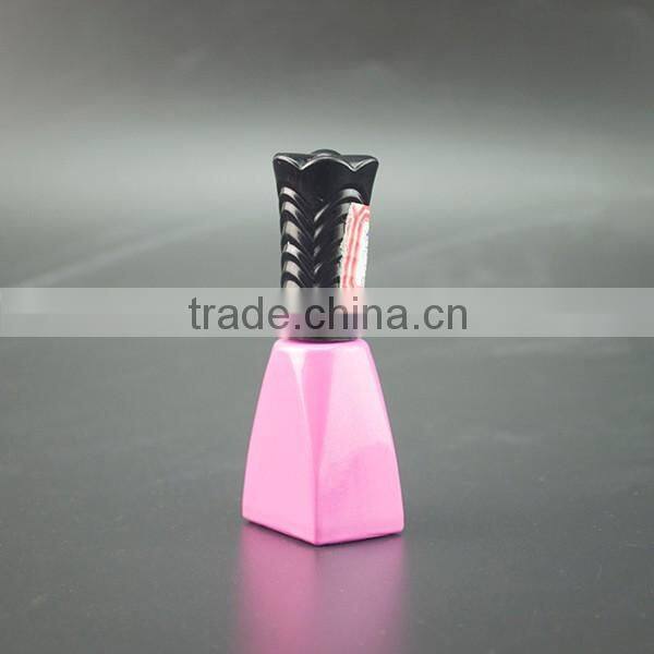 fashionablel coloured pyramid nail polish glass bottles wholesale 11ml with cap and brush