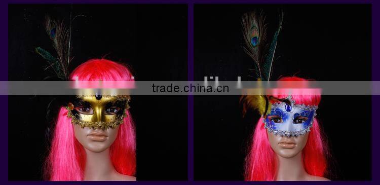 2015new Ostrich feathers famous people masks halloween masks