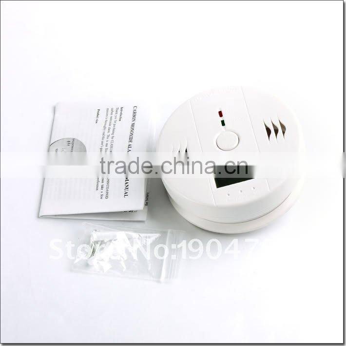 CO gas Detector/Carbon monoxide alarm with LCD Display and long-life sensor