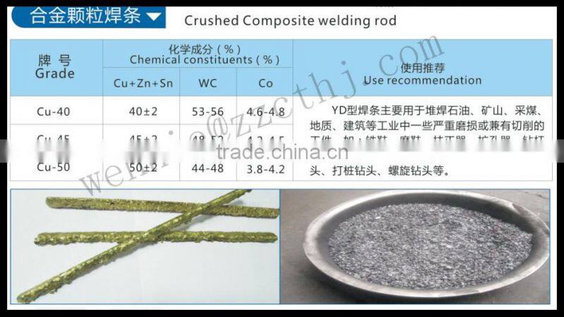 Zhuzhou tungten carbide welding composite rod for surfacing oil and diggings