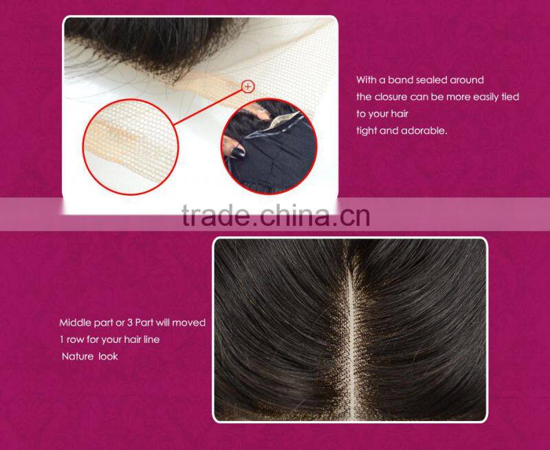 Cheap Free Parting 3 Part Silk Base Lace Closure, Hot Selling Brazilian Hair Closure Piece