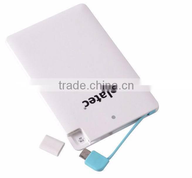 Most popular Fashion Portable 2500mAh credit card power bank for Andorid/IOS