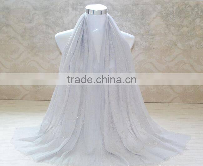 Cutom Beaded Flower Pattern Muslim Khimar Hijab