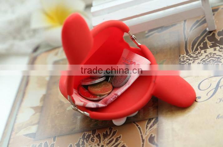 Rabbit shaped silicone coin sorter purse, coin purse