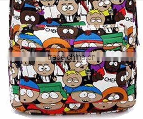 Hippie Facebook Canvas Backpacks Student School Bag Cartoon mc Print Rucksack Outdoor Travel Pack Graffit