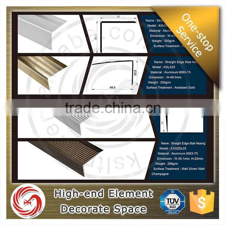 Dependable performance aluminium straight angle stair nosing edge stair nosing