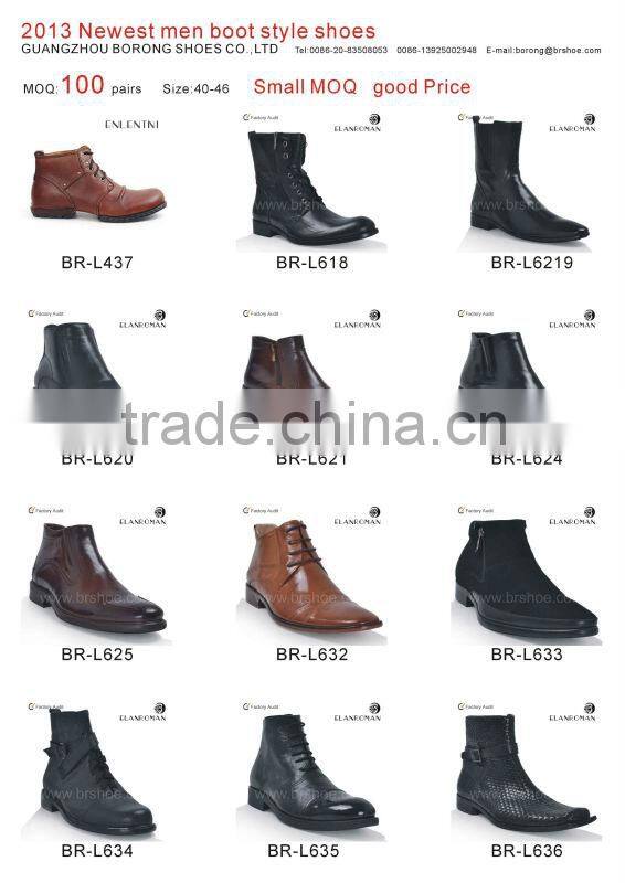 Fashion pure leather ankle chukka boots for men