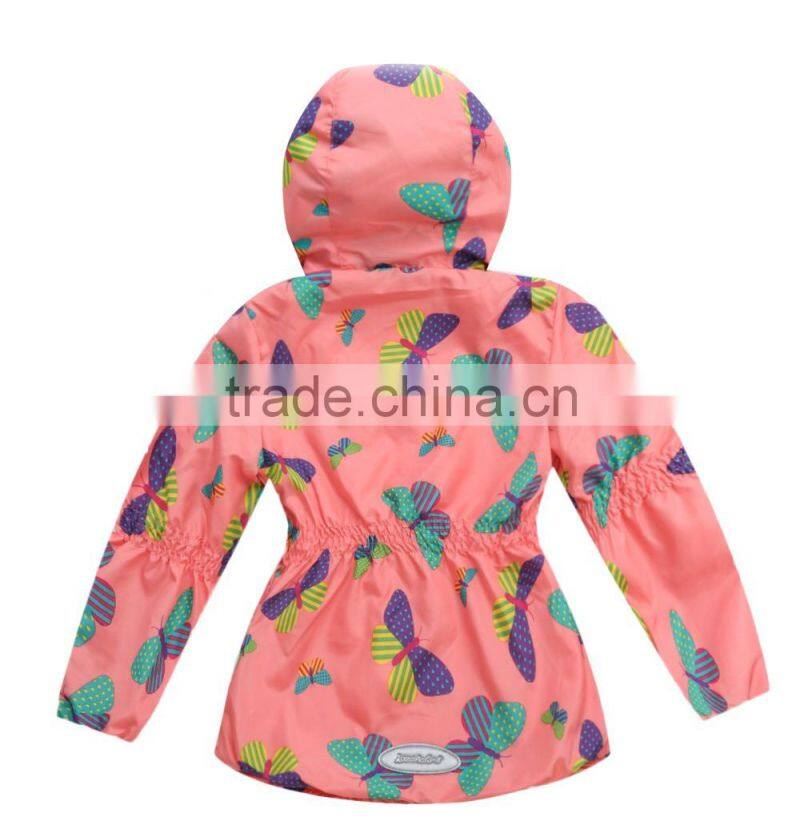 orange color Germeny style outerwear girl kids trench coat children's winter jackets
