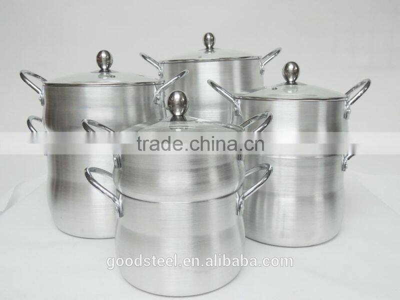 Multi-function aluminum non-stick steaming pot with coloful handle