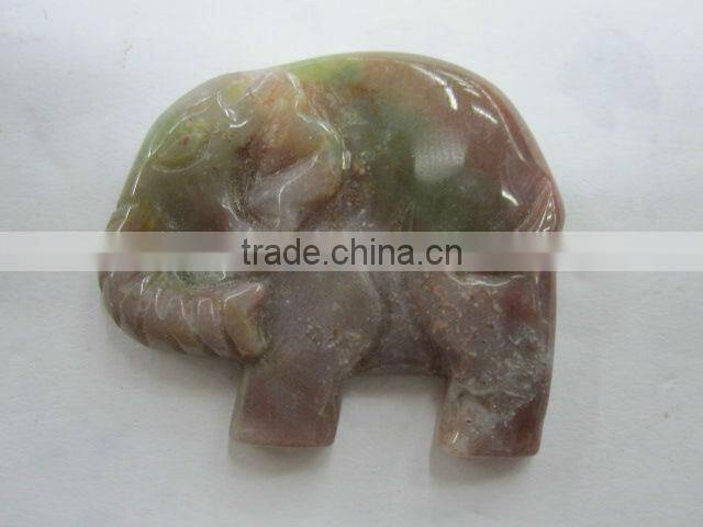 India Agate carved elephant
