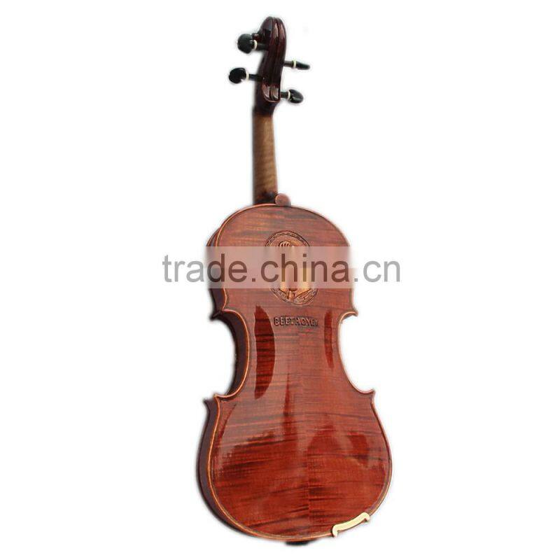 Pattern High-grade Flamed Beethoven Carved Tongling brand Violin TL006