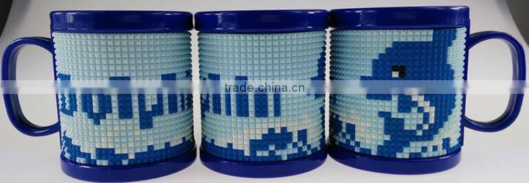 souvenir 3d plastic BRICK lego mug name soft pvc kids personalized plastic mugs