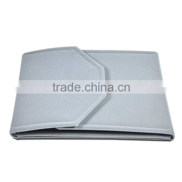 Grey Velvet Necklace Wallet