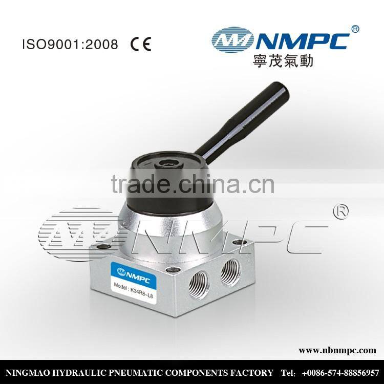 K34R6 Series 4 port 3 position manual valve