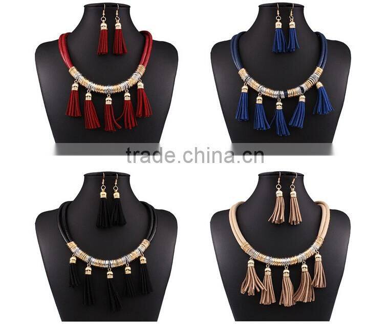 >>>>2016 Lady's multi color New model design tassel jewelry set/