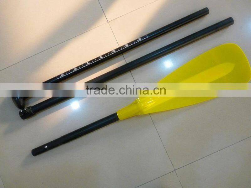 wholesale 3 pc fiberglass SUP paddle with yellow blade