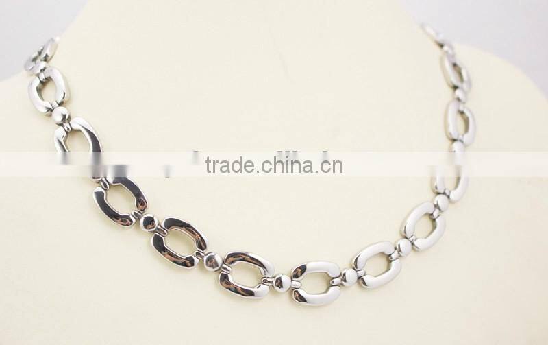 316L Stainless Steel Link Chain Bracelet and Necklace Jewelry Set