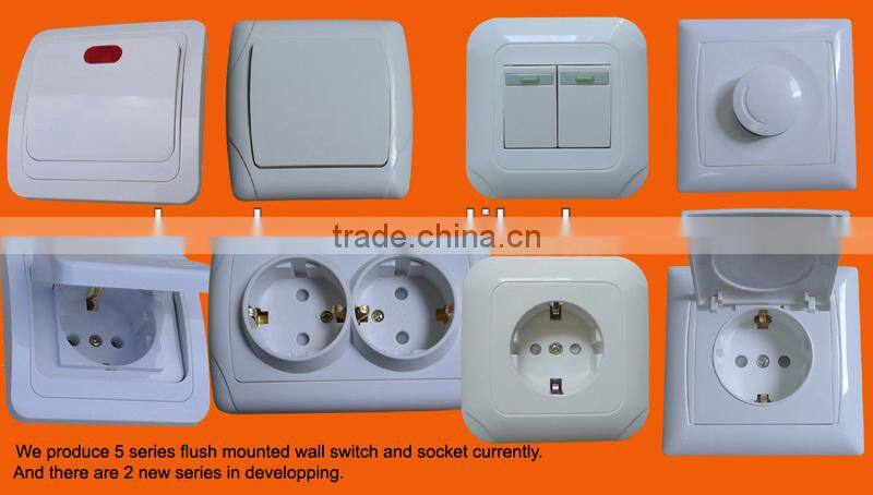 European style flush mounting one gang one way wall switch with light (F6101)