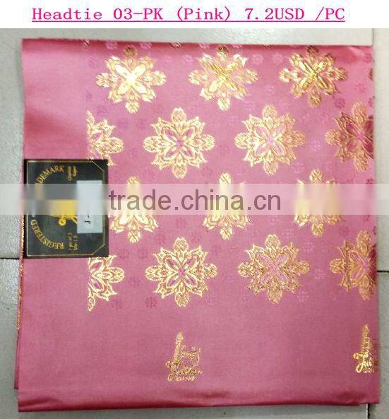 Golden african gele headtie/100%cotton nigerian sego headtie for gele