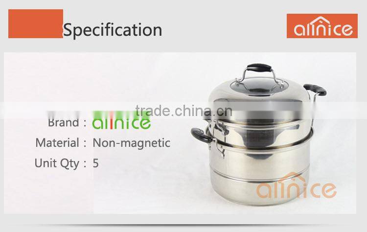Two layer Multi-functional Steam pots stainless steel steamer pot Tempered glass lid & steel lid
