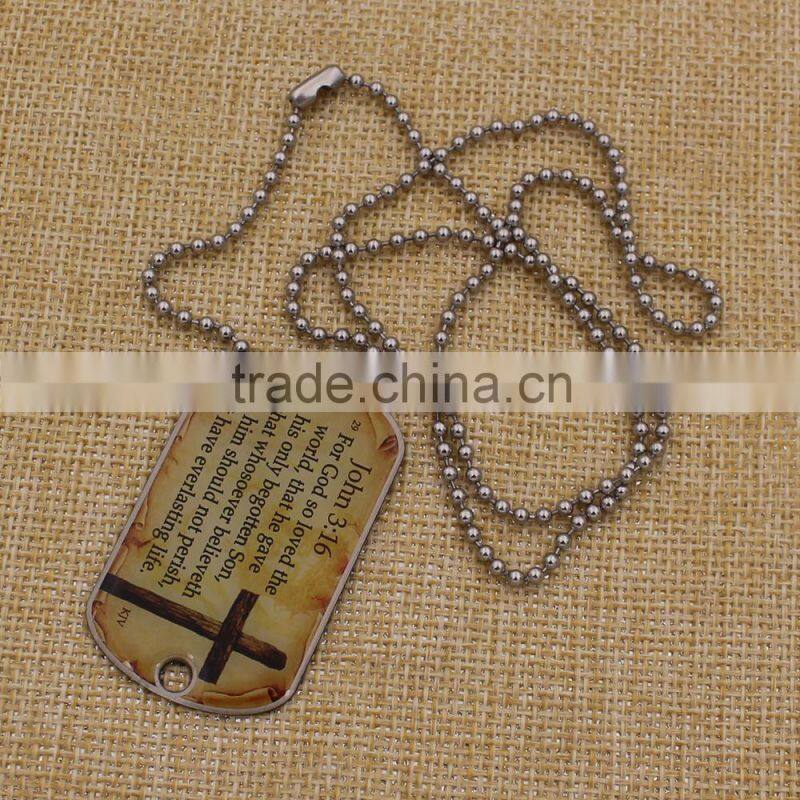 Custom printing aluminum military dog tag with chain