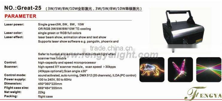 8w rgb full color animation laser stage light