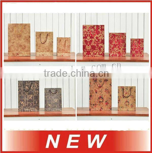 kraft paper bag,gift bag,packing bag,flower print,various design