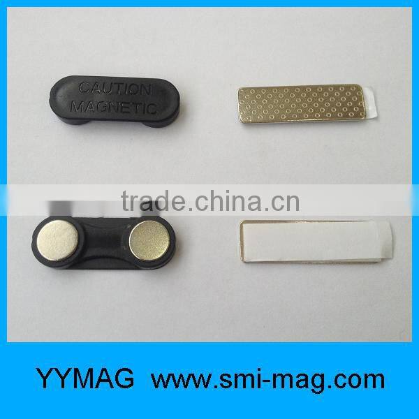 Plastic magnetic name tag holder