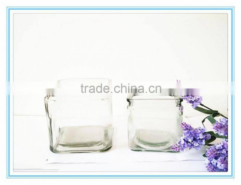 Popular Wholesale clear square glass candle holder