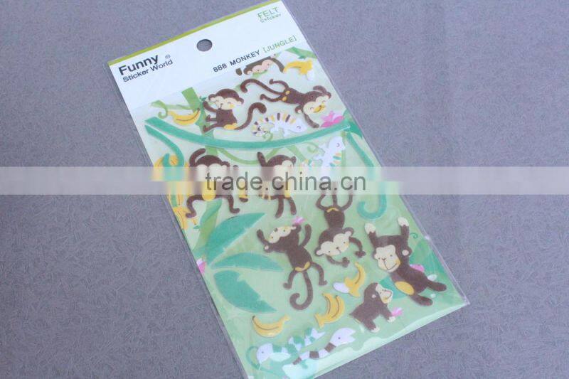 Animal felt stickers fabric stickers,adhesive stickers for fabric,Felt stickers,felt fabric stickers