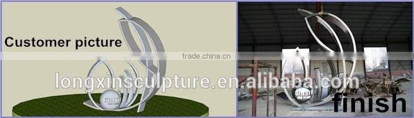 Metal Lily Garden Sculpture Stainless Steel Water Lily Flower Sculpture For Sale