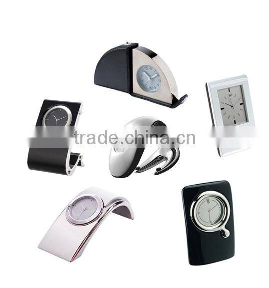 Leather travel alarm clock portable desk clock