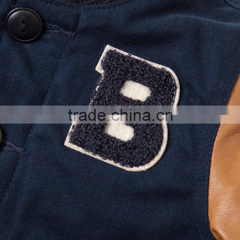 DB2748 dave bella 2015 autumn winter infant outwear baby boy padded jacket cool jacket boys fashion coat boy bassball jacket