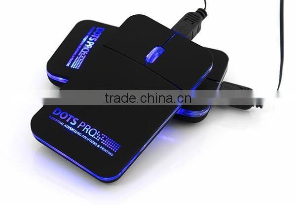 Flat LED Light Up Wired Mouse