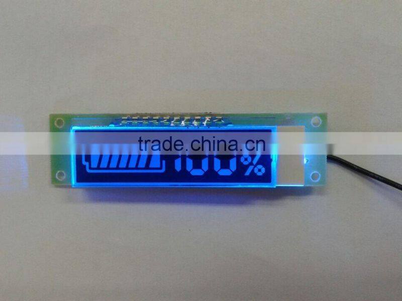 charger negative character lcd display,white led ,battery segment small flexible display