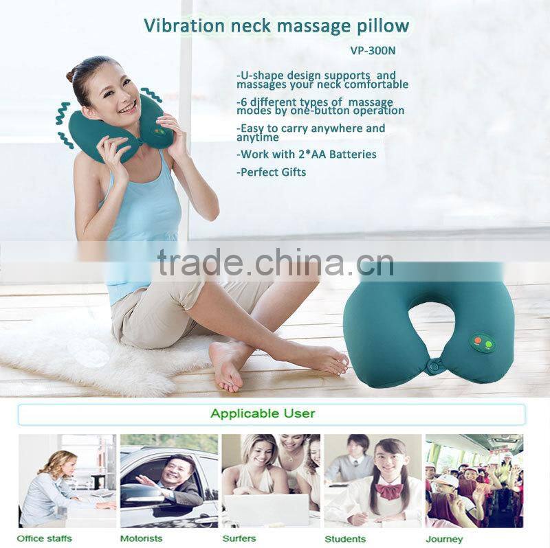 Customer design logo available u-shape neck electric Massage pillow for travel/car/airplane/office/home use