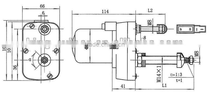 ZD1230B 12v wiper motor,12V/24V 20W 29NM
