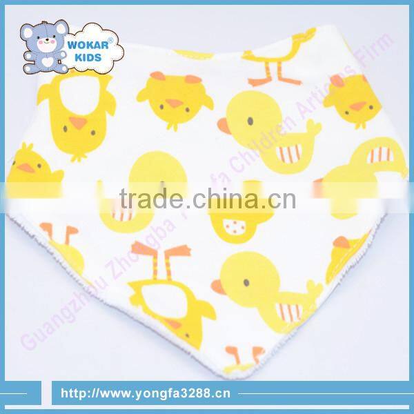 High Quality Cute 100% Organic Cotton Cotton Triangle Baby Bibs