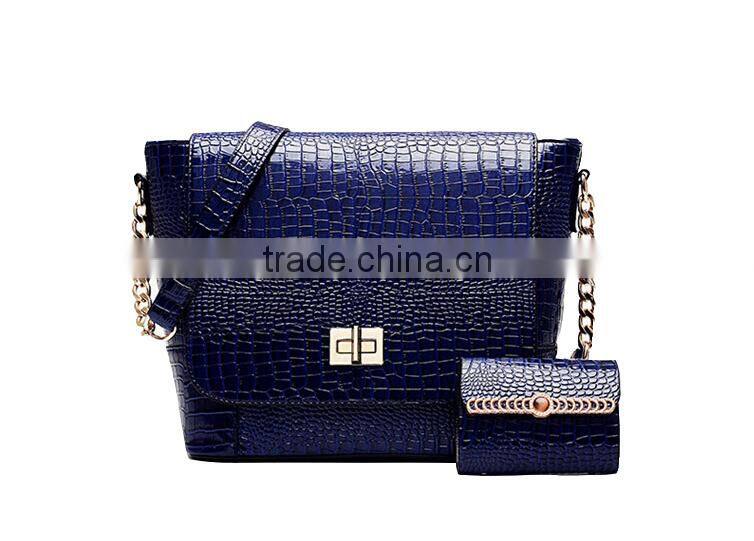 PU Crocodile Leather Woman Single Shoulder Bag