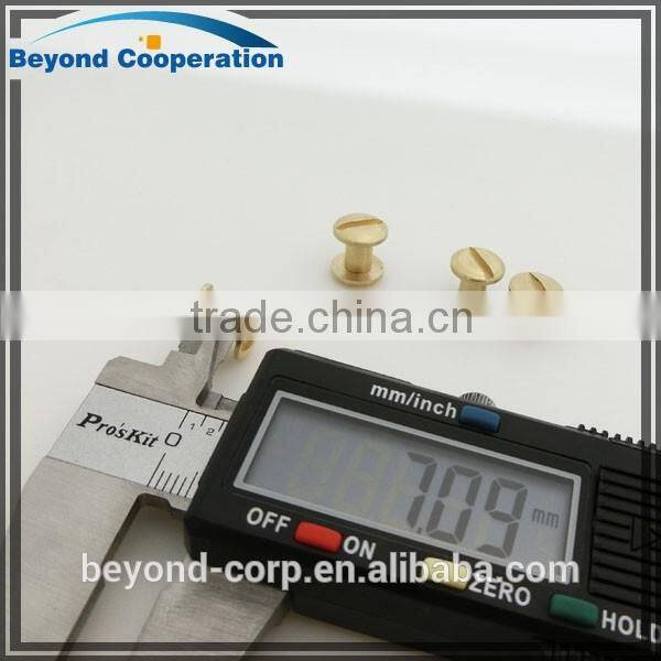 Customized solid brass material screw for leather belt