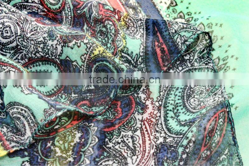 classic paisley printed scarf for women
