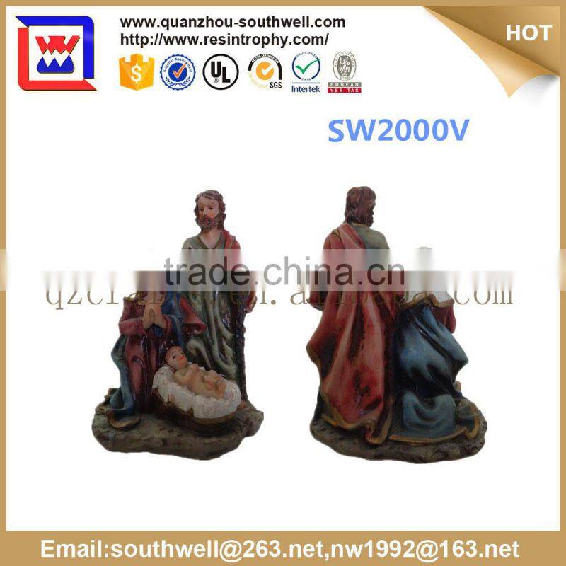 religious polyresin crafts and resin nativity figurines holy family statue for church decoration
