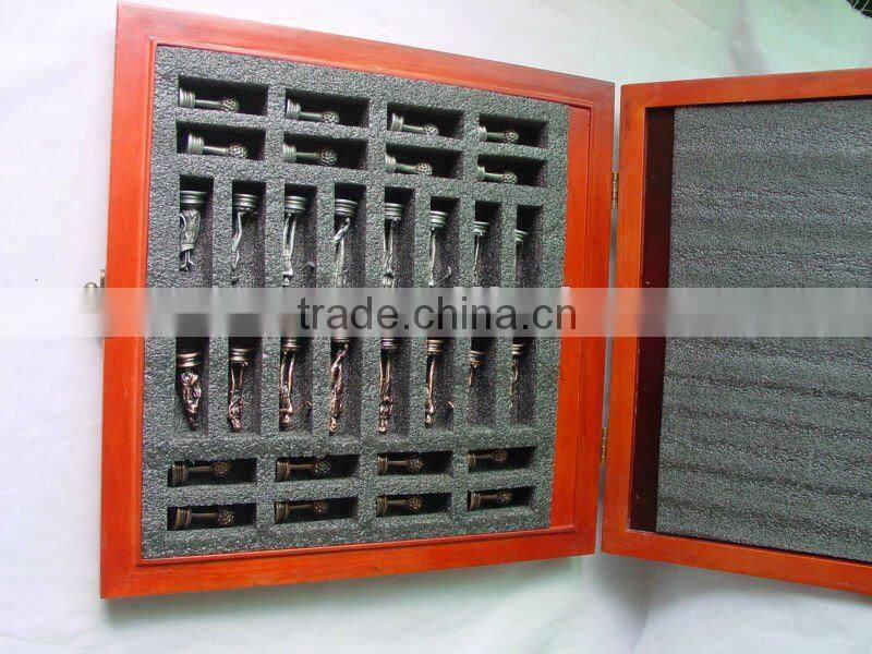 Personalized Wooden Board Metal Chess Set