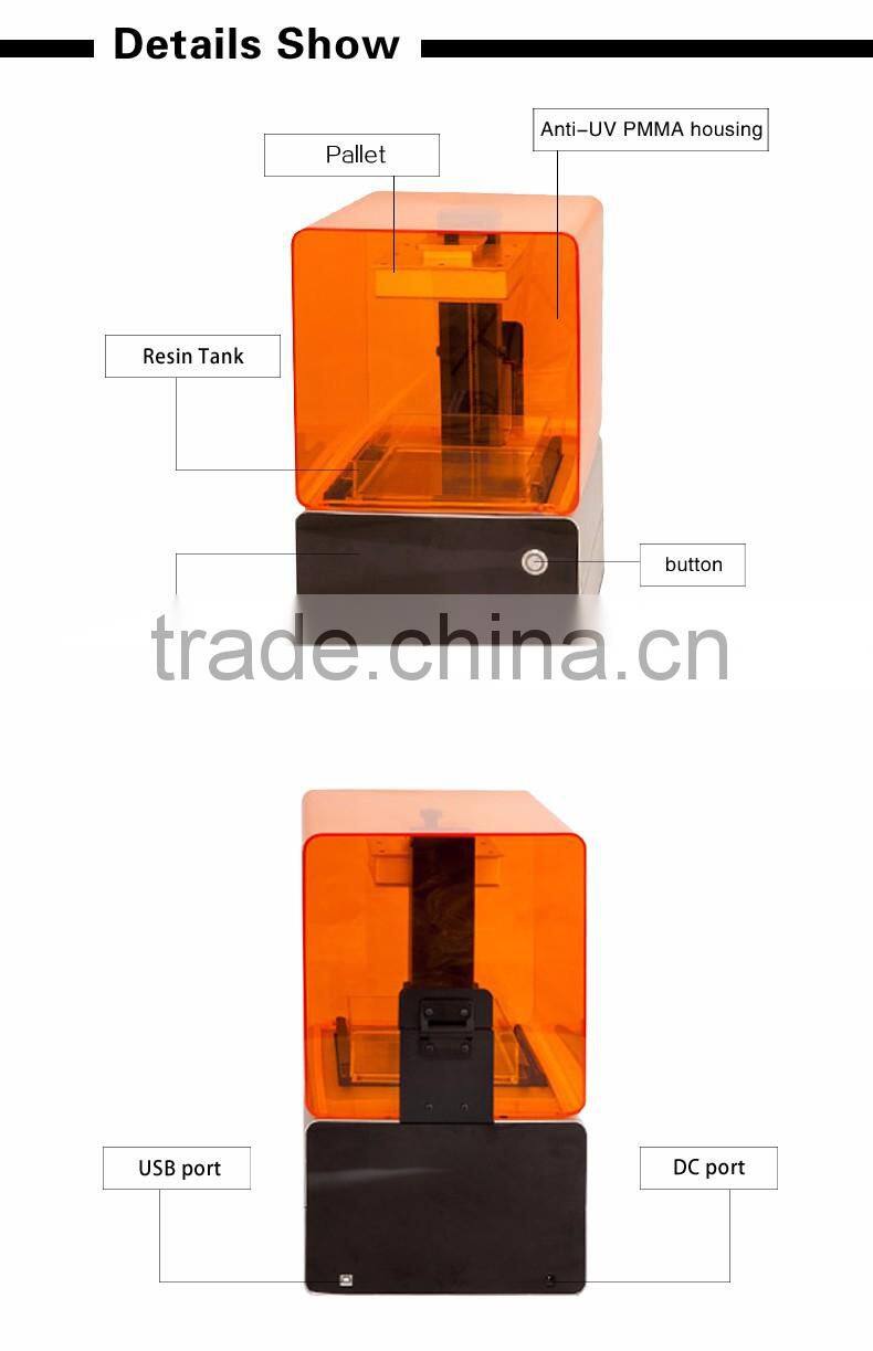 2016 hot sale! SLA 3D Printer with resin material