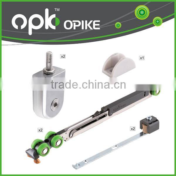 OPK Glass Door Furniture Top Hang Soft Close Damper Slow Motion Sliding Roller