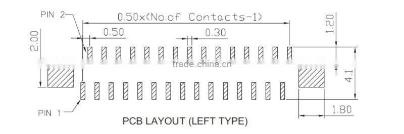 FPC/FFC Connector Pitch 0.50mm SMT/Left Type Vertical Contact