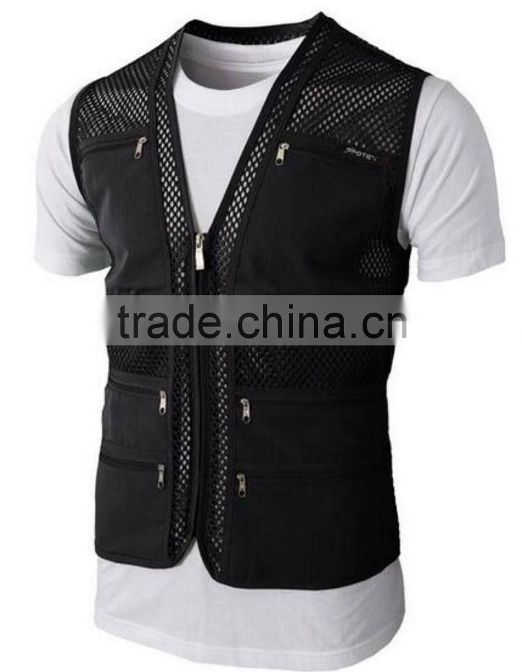 Mens Casual Work Utility Hunting Travels Sports Mesh Vest With Pockets