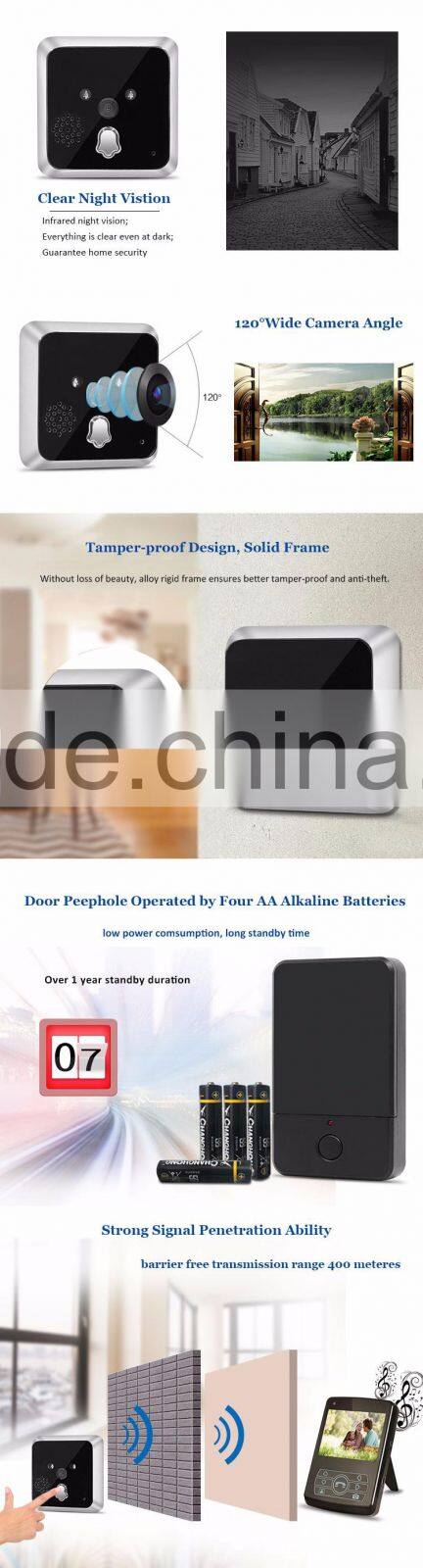 Home Security Remote Unlock 2.4GHz Video Wireless Digital Door Viewer