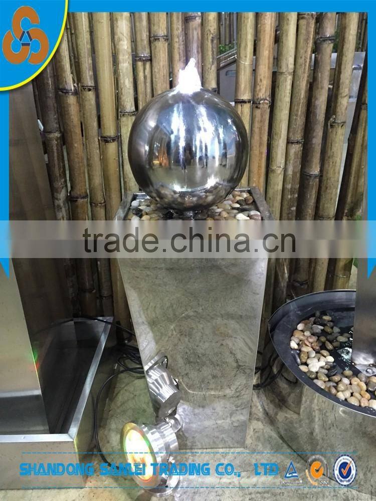 indoor decoration rectangle brown stainless steel water fountain for sale