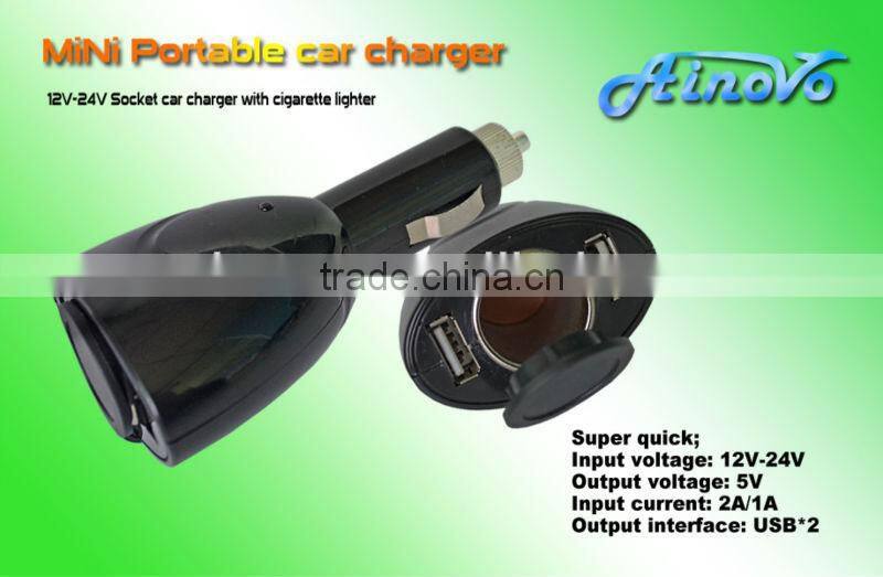 2016 New best selling special design dual USB 5V.2A for samsung car charger